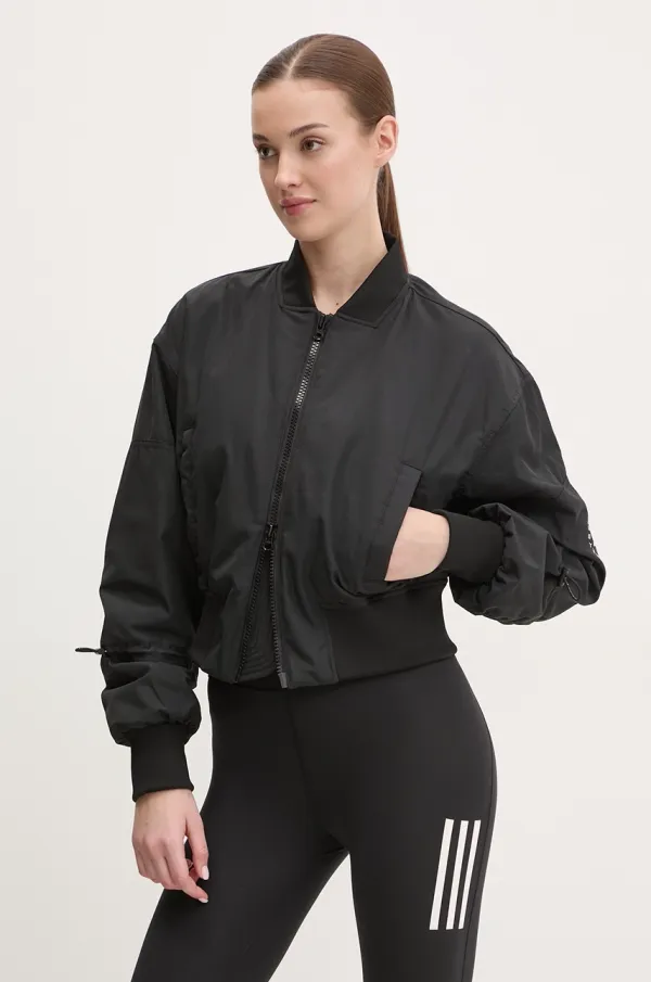 adidas by Stella McCartney Jakna za trening adidas by Stella McCartney boja: crna, za prijelazno razdoblje, oversize, JF6030