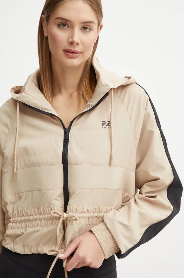 P.E Nation Jakna za trening P.E Nation Cropped Man Down boja: bež, za prijelazno razdoblje, oversize, 243J341