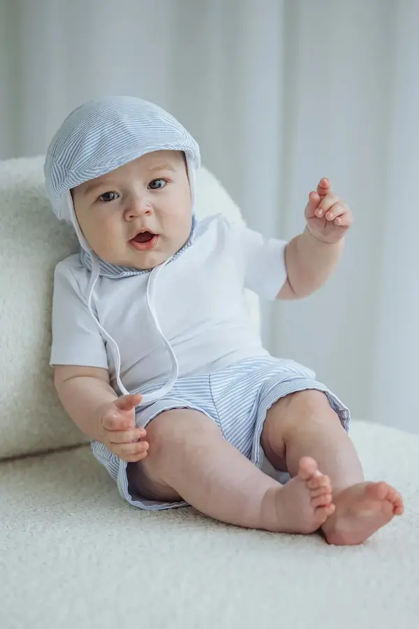 Jamiks Jamiks kapa s ravnim šiltom za bebe pamučna SUKIMO