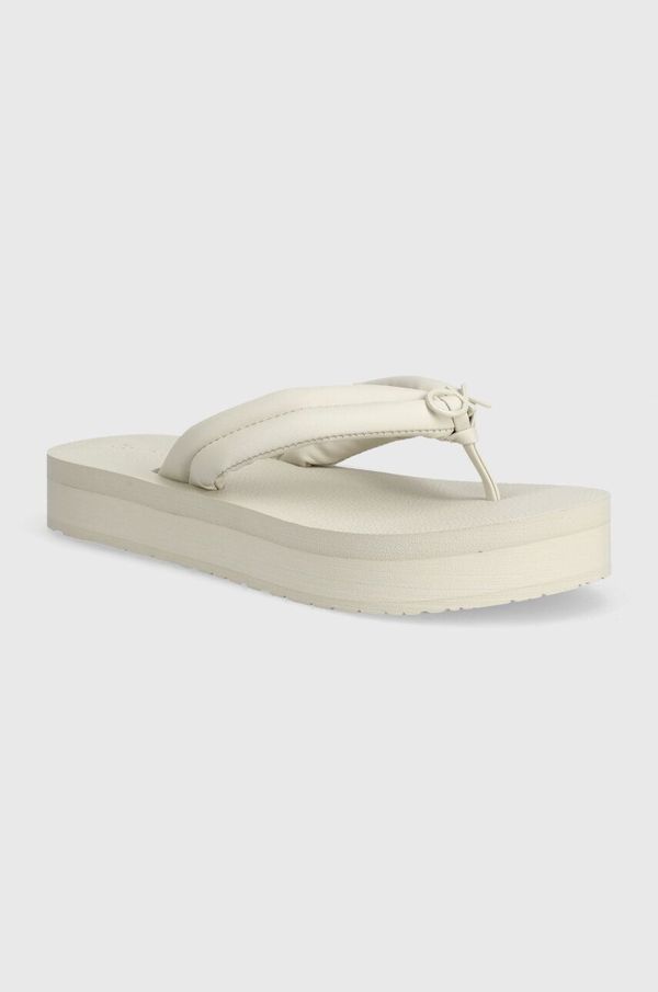 Calvin Klein Japanke Calvin Klein FLATFORM FLIP FLOP RELOCK za žene, boja: bež, s platformom, HW0HW02063