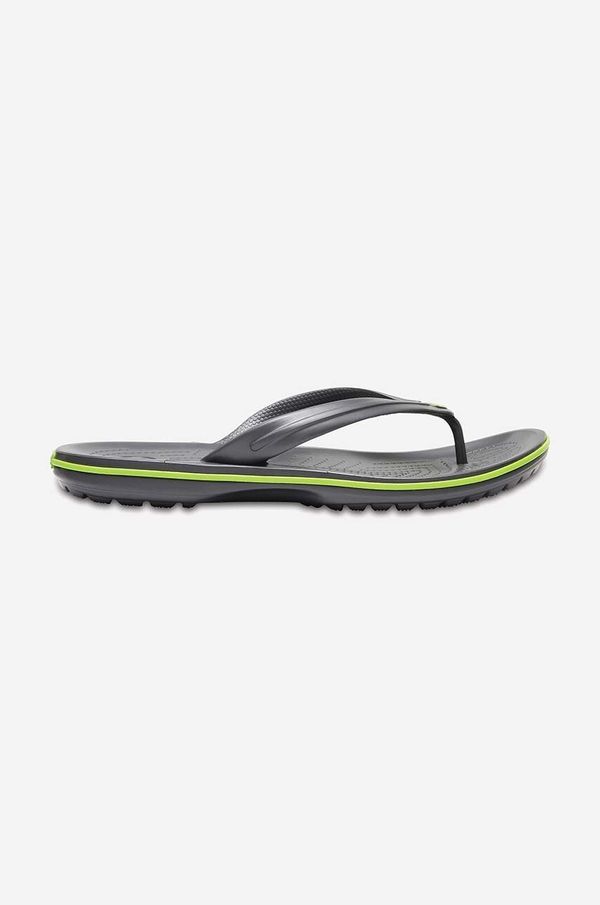 Crocs Japanke Crocs Flip za žene, boja: siva, ravni potplat, 11033.GRAPHITE.VOLT-GRAPH