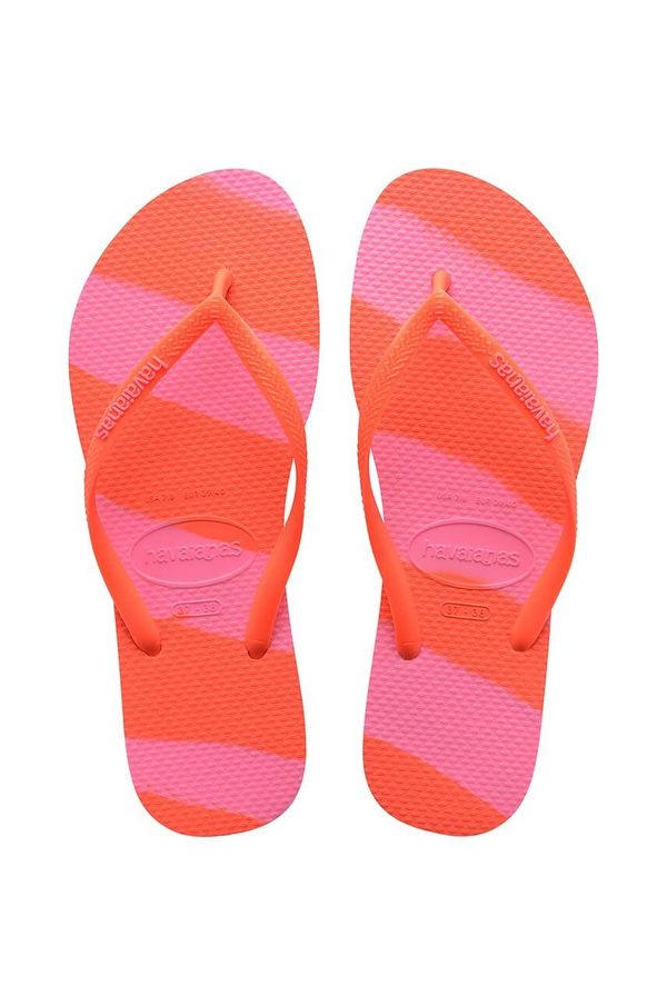 Havaianas Japanke Havaianas SLIM COLOR FUN za žene, boja: narančasta, ravni potplat, 4149323.5572