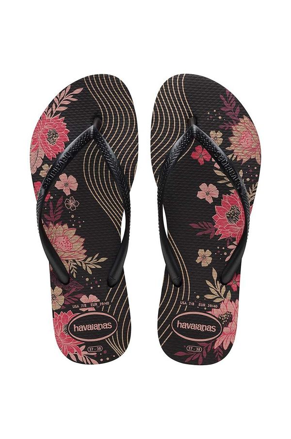Havaianas Japanke Havaianas SLIM ORGANIC za žene, boja: crna, ravni potplat, 4132823.7892