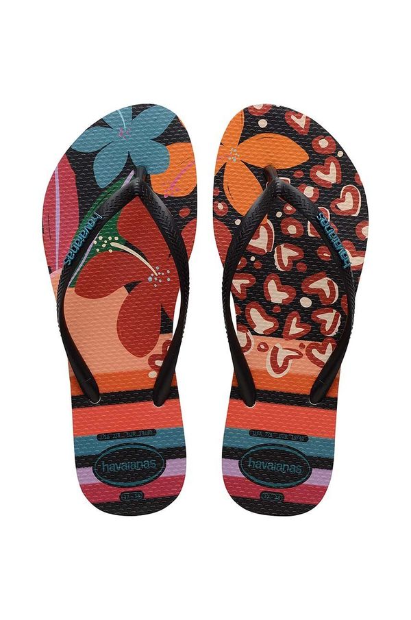 Havaianas Japanke Havaianas SLIM PATCHWORK za žene, boja: crna, ravni potplat, 4148944.9446
