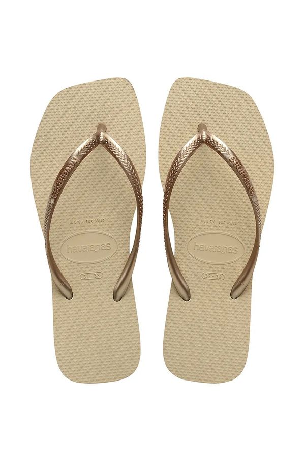 Havaianas Japanke Havaianas SQUARE za žene, boja: zlatna, ravni potplat, 4148301-0154