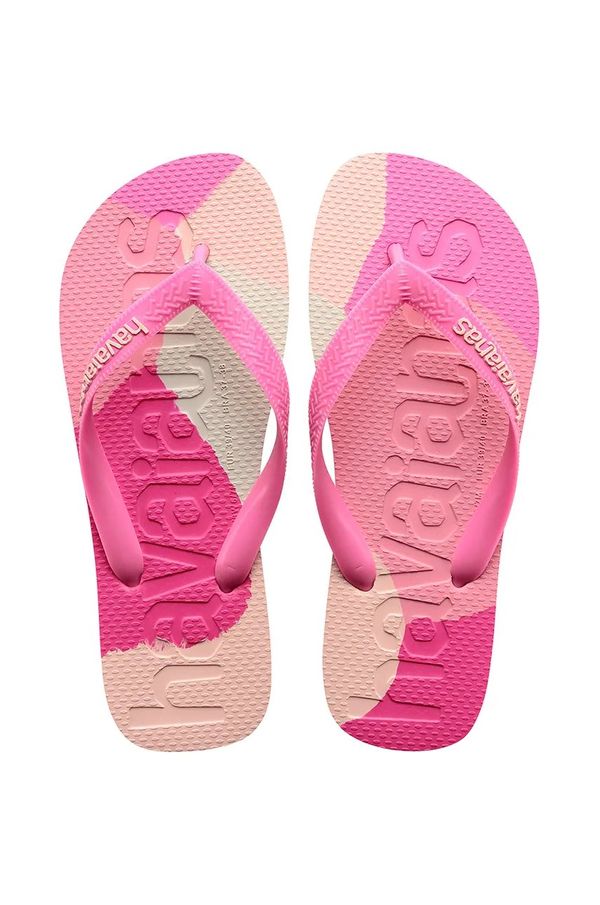 Havaianas Japanke Havaianas TOP LOGOMANIA COLORS II za žene, boja: ružičasta, ravni potplat, 4147526-0129