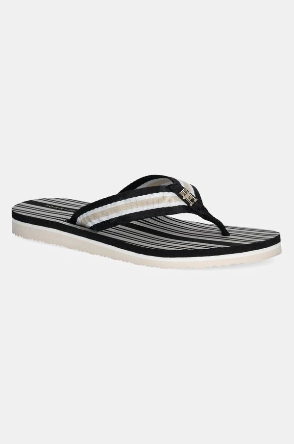 Tommy Hilfiger Japanke Tommy Hilfiger IM TH PRINT BEACH SANDAL za žene, boja: crna, ravni potplat, FW0FW08370