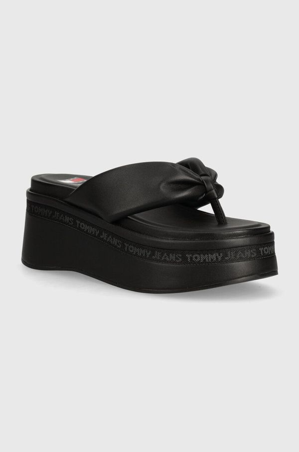Tommy Jeans Japanke Tommy Jeans TJW WEDGE SANDAL za žene, boja: crna, s platformom, EN0EN02457