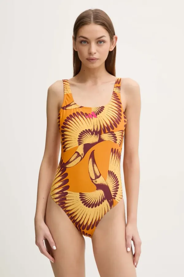 adidas Performance Jednodijelni kupaći kostim adidas Performance x Farm Rio boja: narančasta, mekane košarice, JF6035