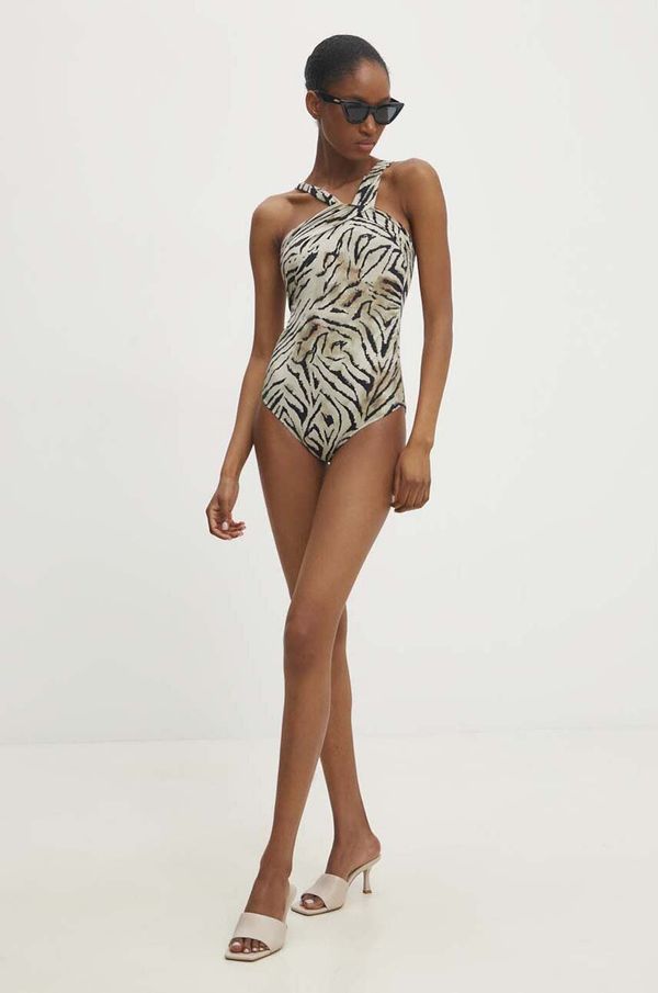 Answear Lab Jednodijelni kupaći kostim Answear Lab boja: bež, lagano učvršćene košarice