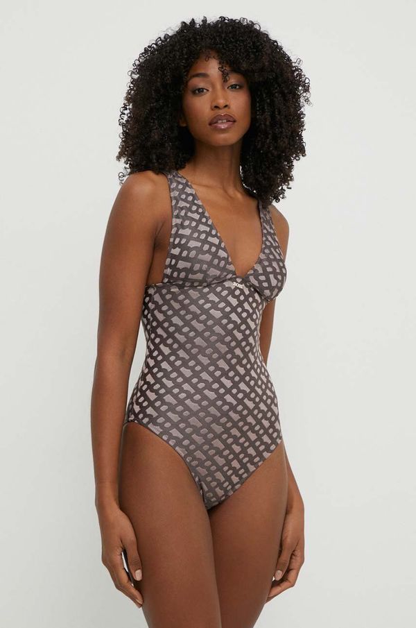 Boss Jednodijelni kupaći kostim BOSS boja: smeđa, lagano učvršćene košarice