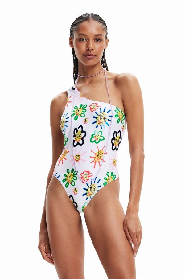Desigual Jednodijelni kupaći kostim Desigual boja: bijela, mekane košarice