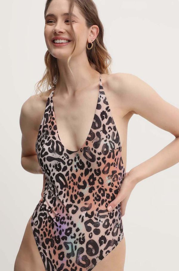 Hugo Jednodijelni kupaći kostim HUGO boja: smeđa, lagano učvršćene košarice, 50521469