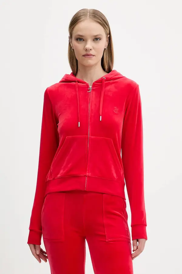 Juicy Couture Juicy Couture ženska pamučna dukserica s kapuljačom na patent ROBERTSON CLASS