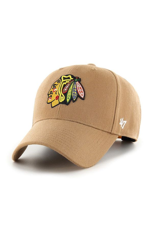 47brand Kapa 47brand Chicago Blackhawks boja: smeđa, s aplikacijom