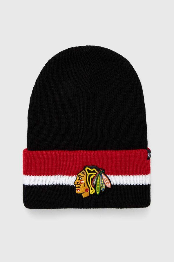 47brand Kapa 47brand NHL Chicago Blackhawks boja: crna, od tanke pletenine