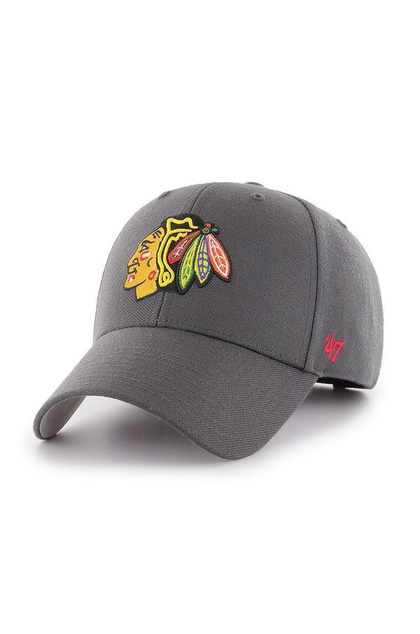 47brand Kapa 47brand NHL Chicago Blackhawks boja: siva, s aplikacijom