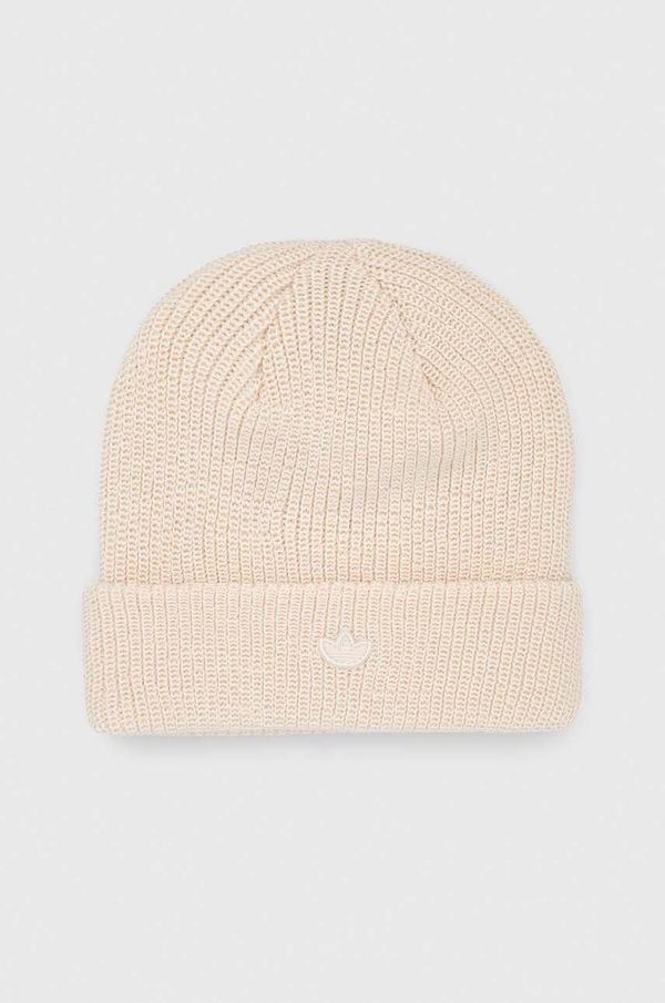 adidas Originals Kapa adidas Originals boja: bež, od tanke pletenine