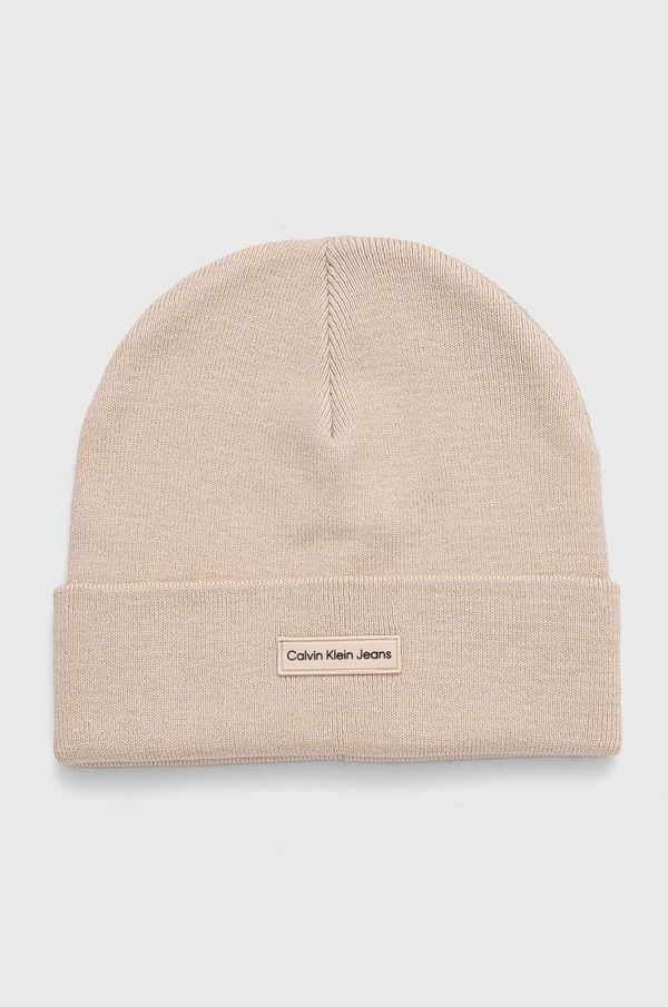 Calvin Klein Jeans Kapa Calvin Klein Jeans boja: bež, od tanke pletenine, K60K612322