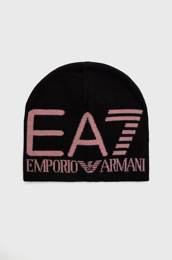 EA7 Emporio Armani Kapa EA7 Emporio Armani boja: crna, od tanke pletenine