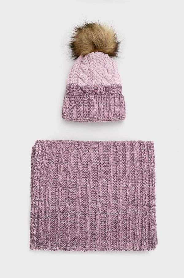 Answear Lab Kapa i cjevasti šal Answear Lab boja: ružičasta