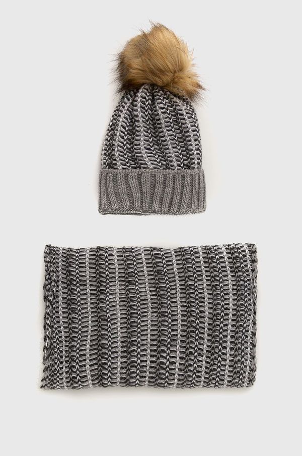 Answear Lab Kapa i cjevasti šal Answear Lab boja: siva