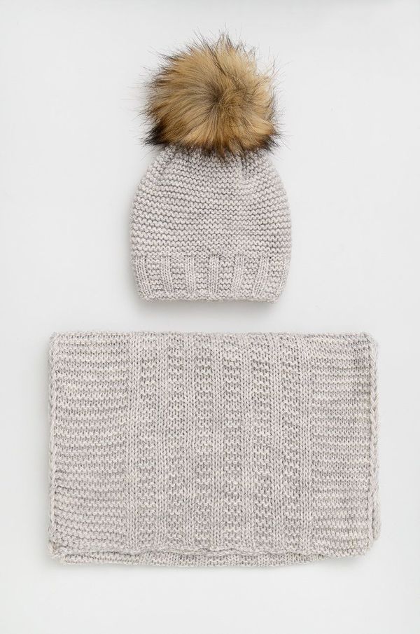 Answear Lab Kapa i šal Answear Lab boja: siva