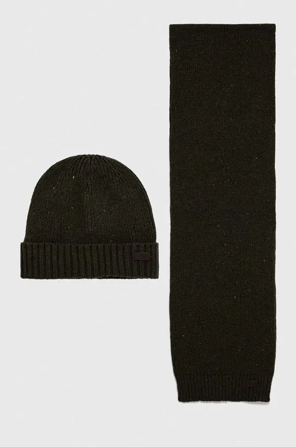 Barbour Kapa i šal Barbour Carlton Fleck Beanie & Scarf Gift Set