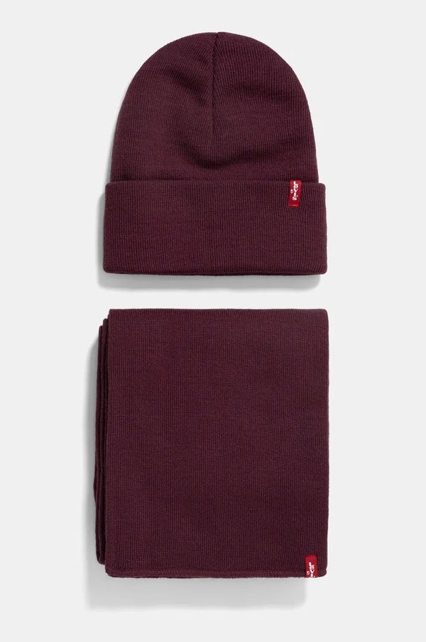 Levi's Kapa i šal Levi's boja: bordo, 000JT-0001