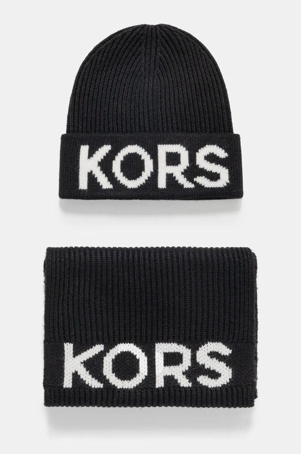 MICHAEL Michael Kors Kapa i šal s dodatkom vune MICHAEL Michael Kors boja: crna, 540005