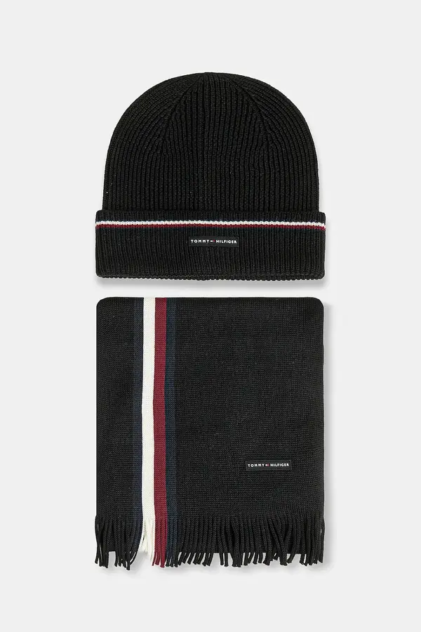 Tommy Hilfiger Kapa i šal s dodatkom vune Tommy Hilfiger