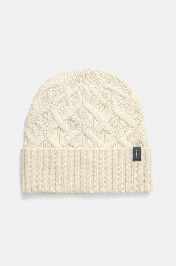 Icebreaker Kapa Icebreaker Merino Cable Knit boja: bež, vunena, IB0A573G0001