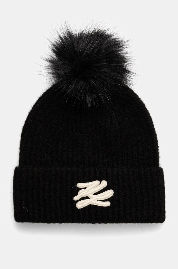 Karl Lagerfeld Kapa Karl Lagerfeld boja: crna, od debelog pletiva, A1W33103