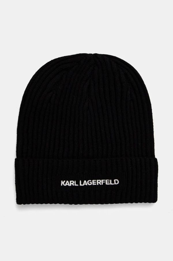 Karl Lagerfeld Kapa Karl Lagerfeld boja: crna, od tanke pletenine, vunena, 544305.805601
