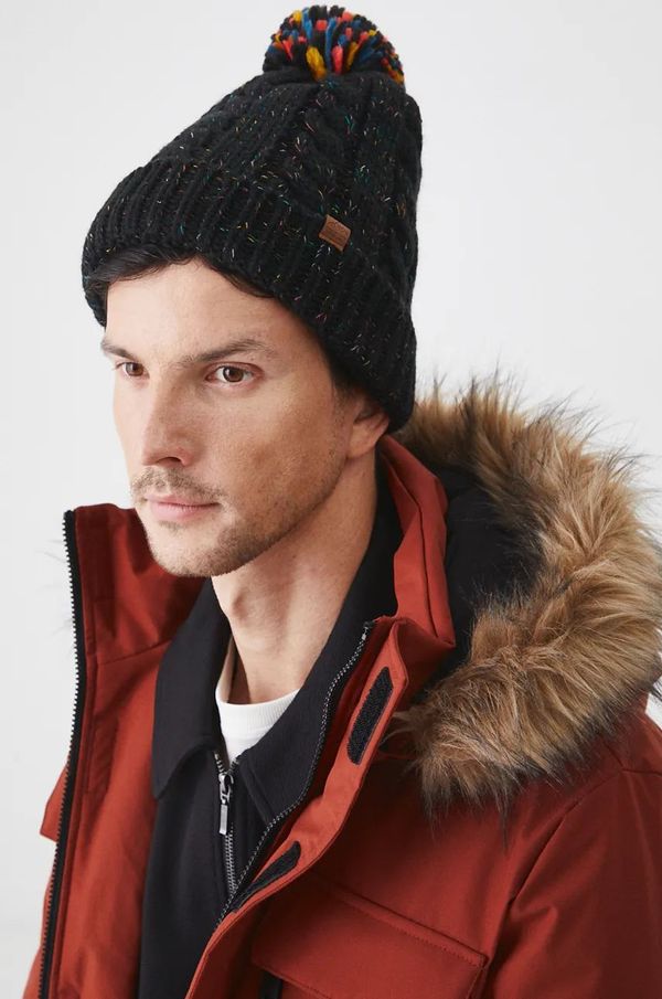 Medicine Kapa Medicine za muškarce, boja: crna, od debelog pletiva