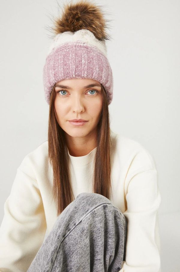 Medicine Kapa Medicine za žene, boja: ružičasta, od debelog pletiva