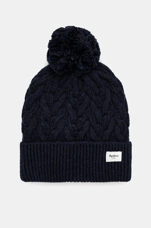 Pepe Jeans Kapa Pepe Jeans WALLIS HAT boja: tamno plava, od debelog pletiva, PL040353