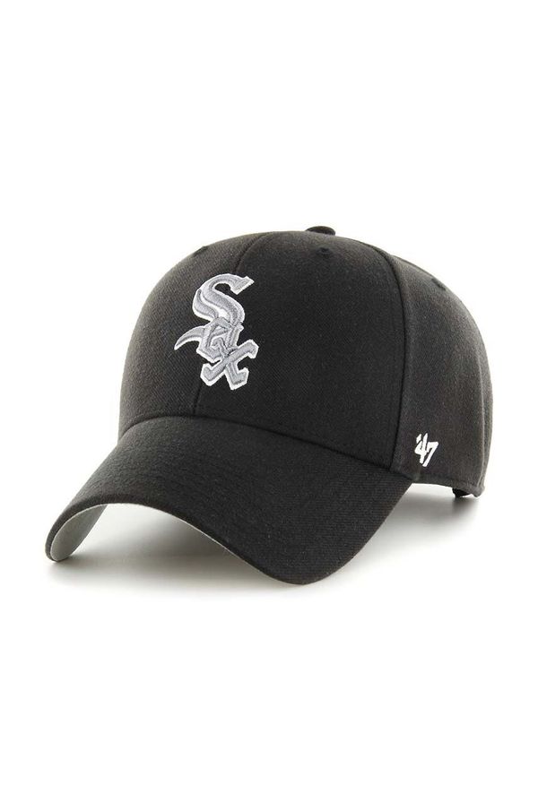 47brand Kapa s dodatkom vune 47brand MLB Chicago White Sox boja: crna, s aplikacijom