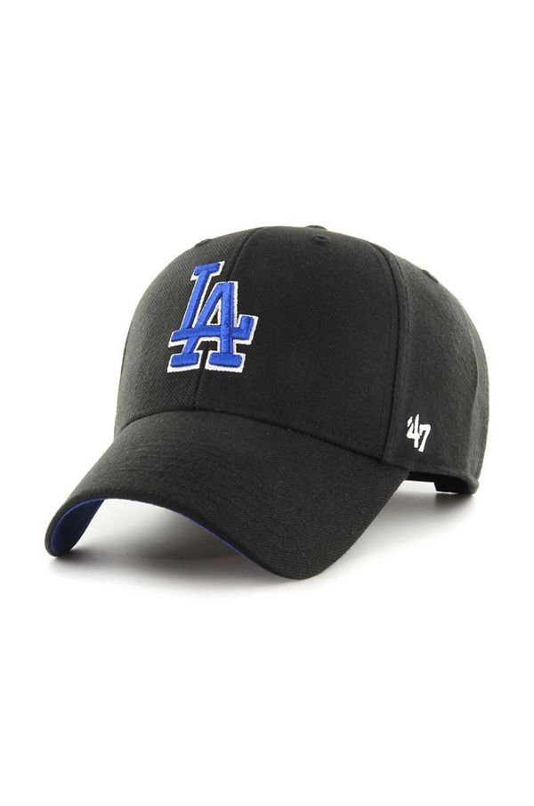 47brand Kapa s dodatkom vune 47brand MLB Los Angeles Dodgers boja: crna, s aplikacijom