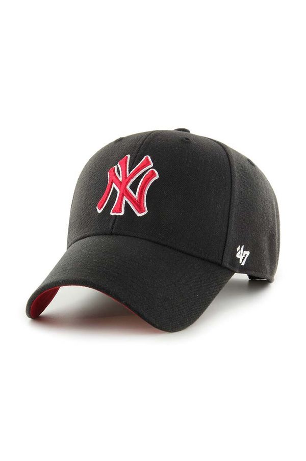 47brand Kapa s dodatkom vune 47brand MLB New York Yankees boja: crna, s aplikacijom
