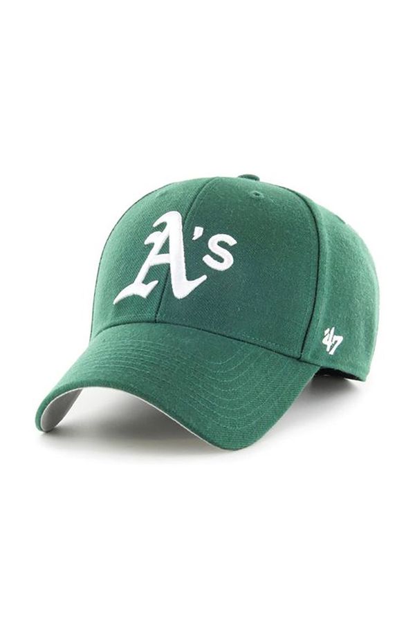47brand Kapa s dodatkom vune 47brand MLB Oakland Athletics boja: zelena, s aplikacijom