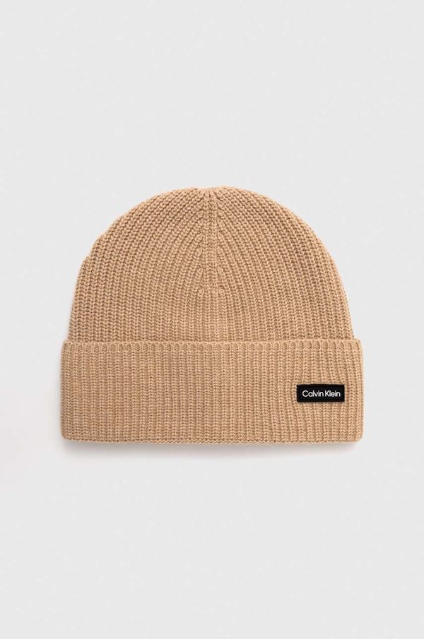 Calvin Klein Kapa s dodatkom vune Calvin Klein boja: bež, od tanke pletenine