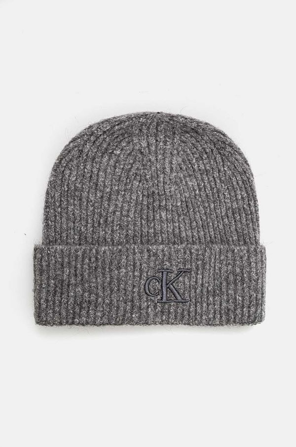 Calvin Klein Jeans Kapa s dodatkom vune Calvin Klein Jeans boja: siva, od tanke pletenine, K60K612321