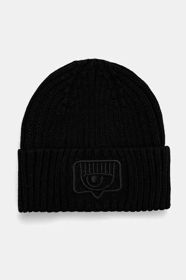 Chiara Ferragni Kapa s dodatkom vune Chiara Ferragni boja: crna, od tanke pletenine, 77SBZK33