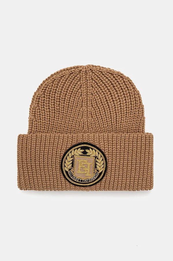 Elisabetta Franchi Kapa s dodatkom vune Elisabetta Franchi boja: bež, od debelog pletiva, CL03T47E2