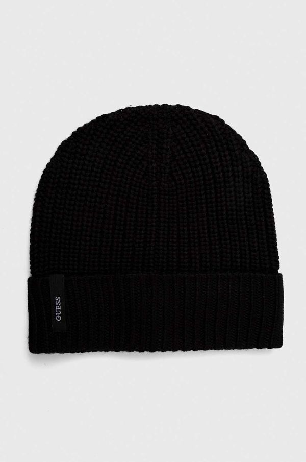 Guess Kapa s dodatkom vune Guess boja: crna, od tanke pletenine
