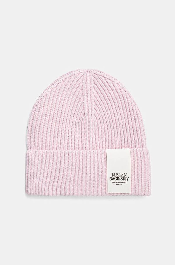 RUSLAN BAGINSKIY Kapa s dodatkom vune Ruslan Baginskiy boja: ružičasta, od debelog pletiva, BN039-VWNE