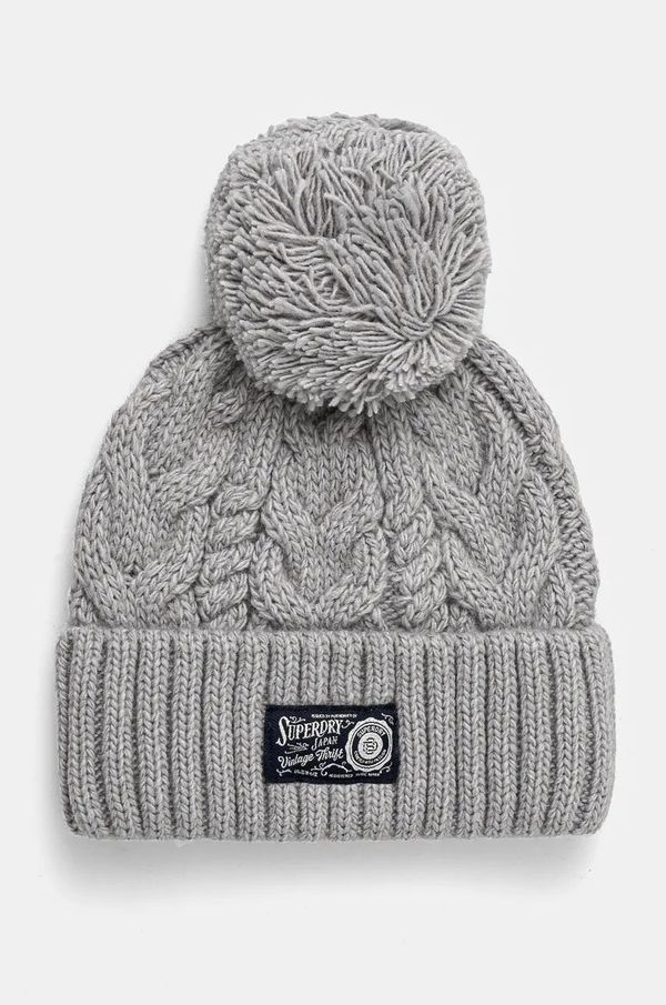 Superdry Kapa s dodatkom vune Superdry boja: siva, od debelog pletiva, Y9010189A-63Q