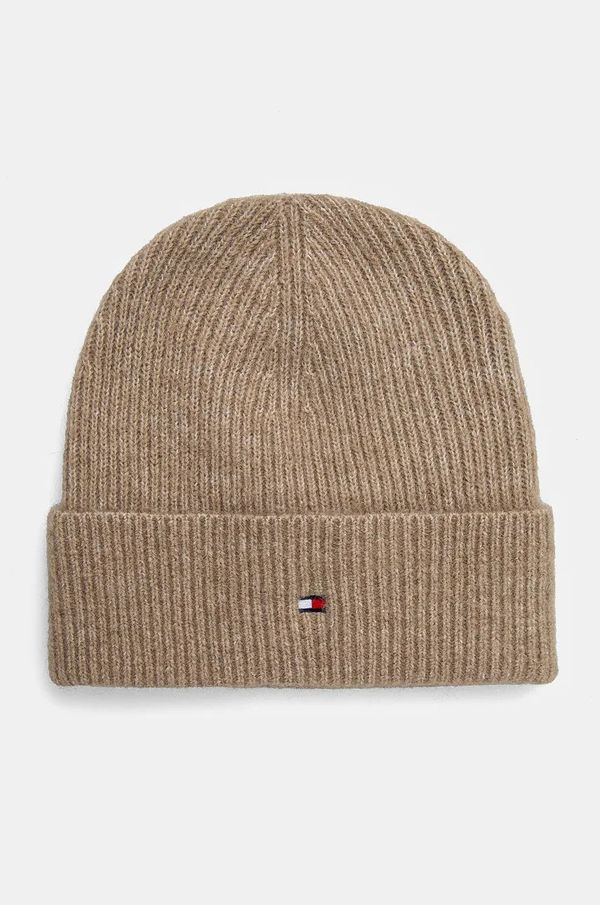 Tommy Hilfiger Kapa s dodatkom vune Tommy Hilfiger boja: bež, od tanke pletenine, AW0AW16633