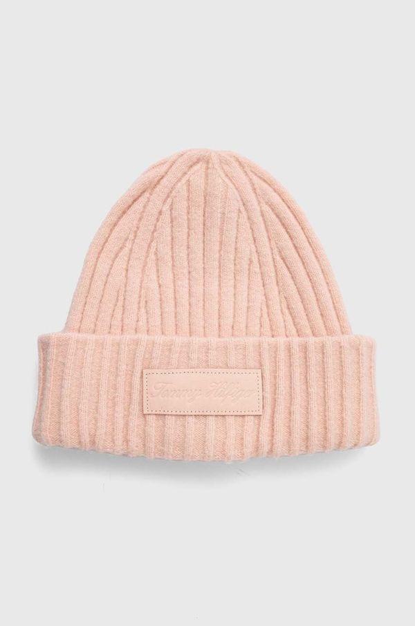 Tommy Hilfiger Kapa s dodatkom vune Tommy Hilfiger boja: ružičasta, od debelog pletiva